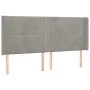 Cabecero con LED de terciopelo gris claro 163x16x118/128 cm de , Cabeceros y pies de cama - Ref: Foro24-3123962, Precio: 113,...