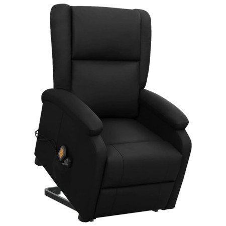 Sillón de masaje elevable cuero sintético negro en Sillones de masaje eléctricos | Comprar online en Foro24