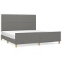 Bed frame with headboard dark gray fabric 160x200 cm by , Beds and slatted bases - Ref: Foro24-3124985, Price: 216,66 €, Disc...