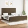Bed frame with headboard in brown fabric 160x200 cm by , Beds and slatted bases - Ref: Foro24-3124987, Price: 198,08 €, Disco...