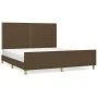 Bed frame with headboard in brown fabric 160x200 cm by , Beds and slatted bases - Ref: Foro24-3124987, Price: 198,08 €, Disco...