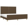 Bed frame with headboard in brown fabric 160x200 cm by , Beds and slatted bases - Ref: Foro24-3124987, Price: 204,32 €, Disco...