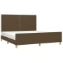 Estructura de cama con cabecero de tela marrón 160x200 cm de , Camas y somieres - Ref: Foro24-3124987, Precio: 198,04 €, Desc...