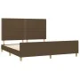 Bed frame with headboard in brown fabric 160x200 cm by , Beds and slatted bases - Ref: Foro24-3124987, Price: 198,08 €, Disco...