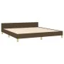 Bed frame with headboard in brown fabric 160x200 cm by , Beds and slatted bases - Ref: Foro24-3124987, Price: 198,08 €, Disco...