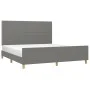 Bed frame with headboard dark gray fabric 180x200 cm by , Beds and slatted bases - Ref: Foro24-3124993, Price: 209,39 €, Disc...