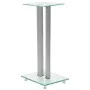 Tempered glass speaker stands with a design of 2 silver pillars, 2 units. by vidaXL, Speaker stands - Ref: Foro24-50674, Pric...