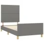 Bed frame with headboard in dark gray fabric 90x200 cm by , Beds and slatted bases - Ref: Foro24-3124945, Price: 126,60 €, Di...