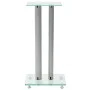 Tempered glass speaker stands with a design of 2 silver pillars, 2 units. by vidaXL, Speaker stands - Ref: Foro24-50674, Pric...