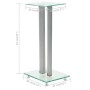 Tempered glass speaker stands with a design of 2 silver pillars, 2 units. by vidaXL, Speaker stands - Ref: Foro24-50674, Pric...