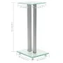 Tempered glass speaker stands with a design of 2 silver pillars, 2 units. by vidaXL, Speaker stands - Ref: Foro24-50674, Pric...