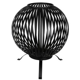 Esschert Design Brasero esfera enrejada acero al carbono negro