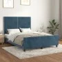 Dunkelblauer Samtbettrahmen mit Kopfteil 140x200 cm von , Betten und Lattenroste - Ref: Foro24-3125700, Preis: 214,98 €, Raba...