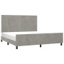 Estructura de cama con cabecero terciopelo gris claro 160x200cm de , Camas y somieres - Ref: Foro24-3125702, Precio: 202,25 €...