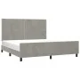 Estructura de cama con cabecero terciopelo gris claro 160x200cm de , Camas y somieres - Ref: Foro24-3125702, Precio: 209,12 €...