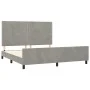 Estructura de cama con cabecero terciopelo gris claro 160x200cm de , Camas y somieres - Ref: Foro24-3125702, Precio: 209,12 €...
