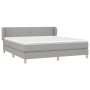 Box spring bed with light gray fabric mattress 180x200 cm by , Beds and slatted bases - Ref: Foro24-3126741, Price: 539,58 €,...
