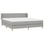 Box spring bed with light gray fabric mattress 180x200 cm by , Beds and slatted bases - Ref: Foro24-3126741, Price: 519,11 €,...