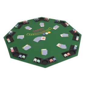 Superficie de póker plegable en 2 para 8 jugadores octogonal