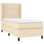 Box spring bed with cream fabric mattress 80x200 cm by , Beds and slatted bases - Ref: Foro24-3128082, Price: 328,22 €, Disco...