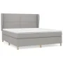 Box spring bed with light gray fabric mattress 180x200 cm by , Beds and slatted bases - Ref: Foro24-3128461, Price: 598,39 €,...