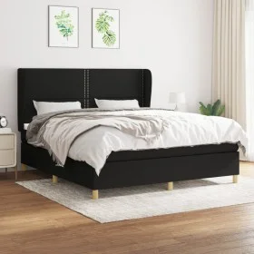 Box spring bed with black fabric mattress 180x200 cm by , Beds and slatted bases - Ref: Foro24-3128463, Price: 634,60 €, Disc...