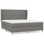 Box spring bed with dark gray fabric mattress 160x200 cm by , Beds and slatted bases - Ref: Foro24-3128454, Price: 544,25 €, ...