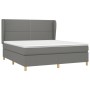 Box spring bed with dark gray fabric mattress 160x200 cm by , Beds and slatted bases - Ref: Foro24-3128454, Price: 553,36 €, ...