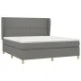 Box spring bed with dark gray fabric mattress 160x200 cm by , Beds and slatted bases - Ref: Foro24-3128454, Price: 544,25 €, ...