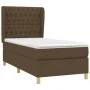 Box spring bed with dark brown fabric mattress 100x200 cm by , Beds and slatted bases - Ref: Foro24-3128744, Price: 401,49 €,...