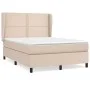 Box spring bed with cappuccino synthetic leather mattress 140x190cm by , Beds and slatted bases - Ref: Foro24-3128972, Price:...