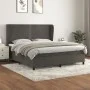 Box spring bed with dark gray velvet mattress 160x200 cm by , Beds and slatted bases - Ref: Foro24-3129160, Price: 514,46 €, ...