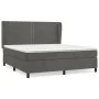 Box spring bed with dark gray velvet mattress 160x200 cm by , Beds and slatted bases - Ref: Foro24-3129160, Price: 514,46 €, ...