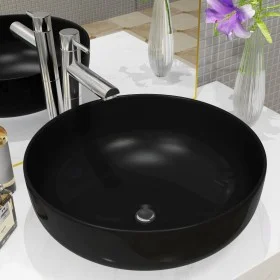 Round black ceramic washbasin 41.5x13.5 cm by vidaXL, Sinks - Ref: Foro24-142732, Price: 63,98 €, Discount: %