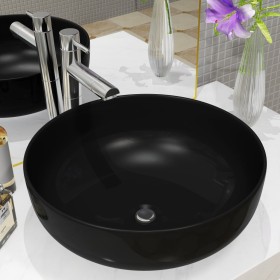 Rundes schwarzes Keramikwaschbecken 41,5 x 13,5 cm von vidaXL, Sinkt - Ref: Foro24-142732, Preis: 64,98 €, Rabatt: %