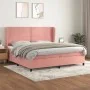 Box spring bed with pink velvet mattress 200x200 cm by , Beds and slatted bases - Ref: Foro24-3129176, Price: 587,54 €, Disco...