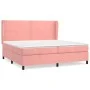 Box spring bed with pink velvet mattress 200x200 cm by , Beds and slatted bases - Ref: Foro24-3129176, Price: 587,54 €, Disco...