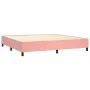 Box spring bed with pink velvet mattress 200x200 cm by , Beds and slatted bases - Ref: Foro24-3129176, Price: 587,54 €, Disco...