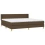Cama box spring con colchón tela marrón oscuro 200x200 cm de , Camas y somieres - Ref: Foro24-3130140, Precio: 596,53 €, Desc...