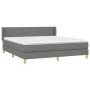 Box spring bed with dark gray fabric mattress 180x200 cm by , Beds and slatted bases - Ref: Foro24-3130210, Price: 556,38 €, ...