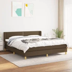 Box spring bed with dark brown fabric mattress 180x200 cm by , Beds and slatted bases - Ref: Foro24-3130212, Price: 524,22 €,...