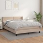 Cama box spring con colchón cuero sintético capuchino 140x190cm de , Camas y somieres - Ref: Foro24-3130720, Precio: 417,76 €