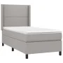 Box spring bed with light gray fabric mattress 80x200 cm by , Beds and slatted bases - Ref: Foro24-3131305, Price: 297,94 €, ...