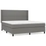 Box spring bed with dark gray fabric mattress 180x200 cm by , Beds and slatted bases - Ref: Foro24-3131370, Price: 599,49 €, ...