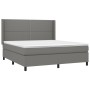 Box spring bed with dark gray fabric mattress 180x200 cm by , Beds and slatted bases - Ref: Foro24-3131370, Price: 614,12 €, ...