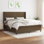 Cama box spring con colchón tela marrón oscuro 160x200 cm de , Camas y somieres - Ref: Foro24-3131364, Precio: 543,97 €, Desc...