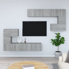 Mueble de pared para TV madera contrachapada gris sonoma