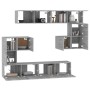 Mueble de pared para TV madera contrachapada gris sonoma