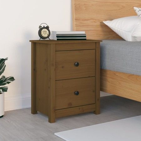 Nachttisch aus massivem Kiefernholz, honigbraun, 50 x 35 x 61,5 cm von vidaXL, Nachttische - Ref: Foro24-813685, Preis: 51,53...