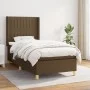 Box spring bed with dark brown fabric mattress 100x200 cm by , Beds and slatted bases - Ref: Foro24-3132132, Price: 365,13 €,...